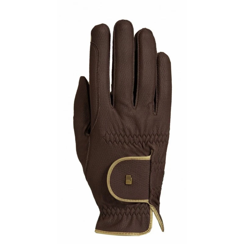 Roeckl Lona Riding Glove - Mocha/Gold