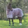Weatherbeeta ComFiTec Ripshield Plus Detach-A-Neck Fly Sheet With Belly Wrap - White/Burgundy