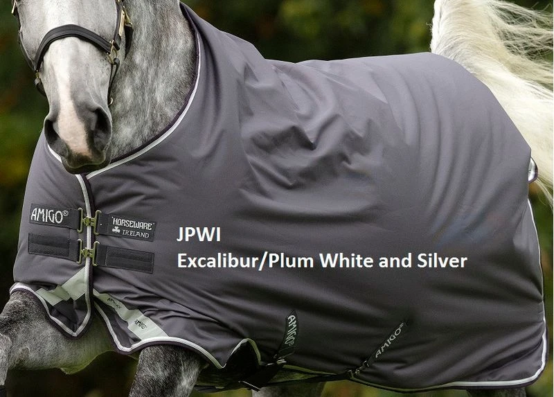 Amigo Bravo 12 Original 150g Turnout Hood - Excalibur/Plum/White/Silver - Image 2