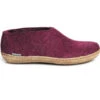 Glerups Unisex Shoe With Leather Sole - Cranberry