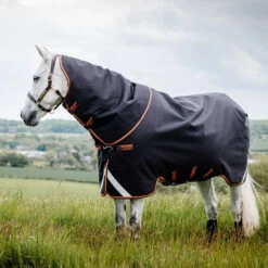 Rambo Supreme 200g 1680D Turnout Blanket - Black/Orange/Tan/Brown