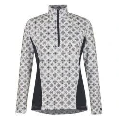 Kerrits Women's Up Tempo Fleece Long Sleeve - Oyster Bit Of Frost