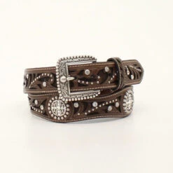 Ariat Women's Scalloped Scroll Inlay Leather Belt