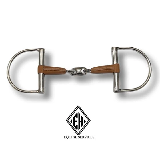 EH Equestrian Double Jointed Leather Bit